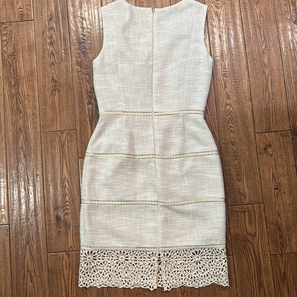 ANTONIO MELANI Cream Lace-Trimmed Midi Dress - Picture 6 of 6
